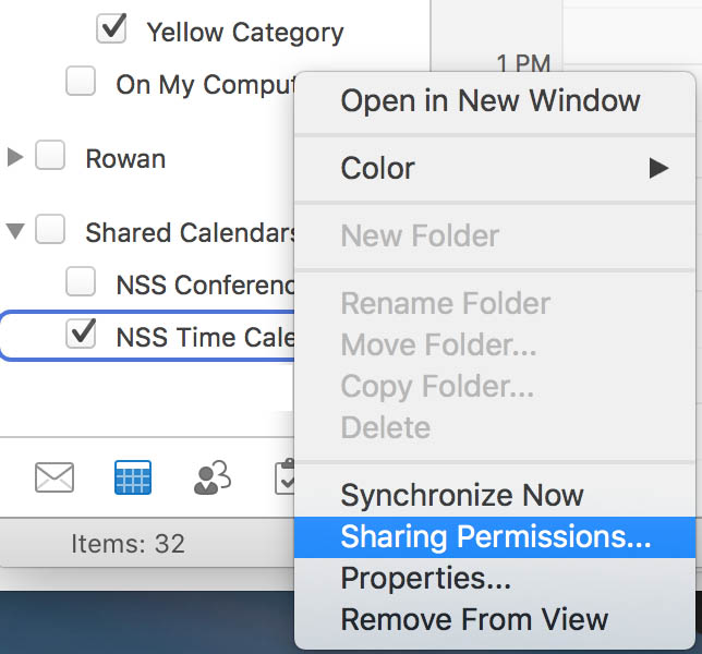 Exchange Set Permissions on a Shared Calendar Public Knowledge