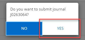 message states "do you want to submit journal J0263064?