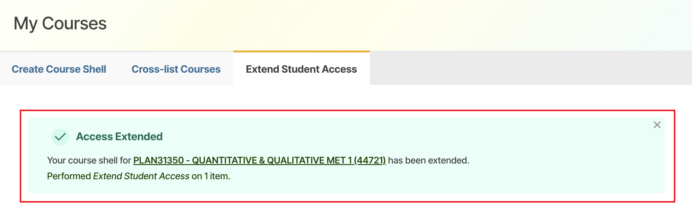 Confirmation Message