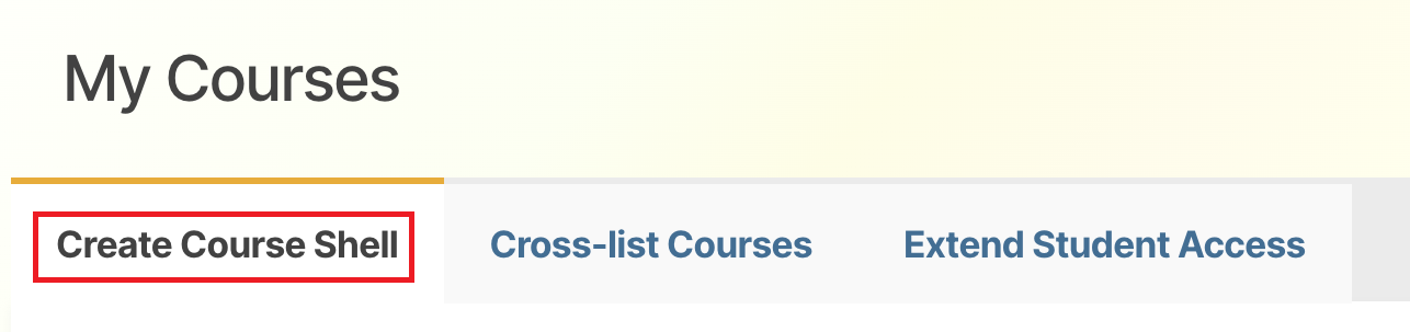 Create Course Shell Tab