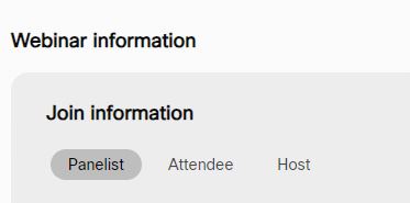 Webinar information