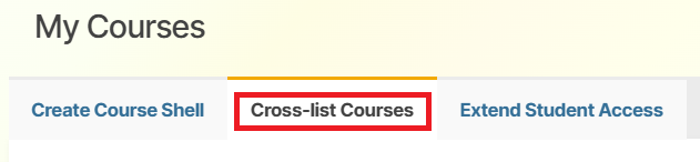 Cross-list Courses Tab