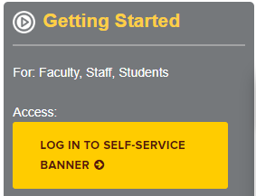 yellow button that states log in to self-service banner