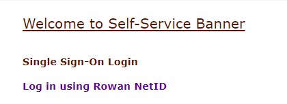 "Welcome to Self-service Banner" link underlined