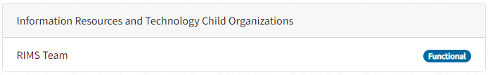 Child Org List