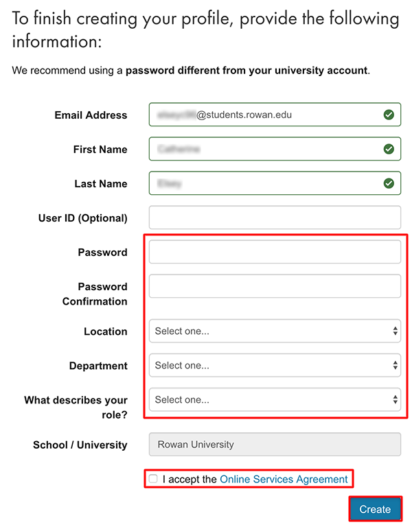 Account Information Page
